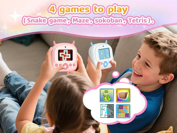 [JADENS] Instant Print Camera for Kids, Birthday Gifts for Girls Boys, HD Digital Video Cameras for Toddler,Included 32GB SD Card-Purple