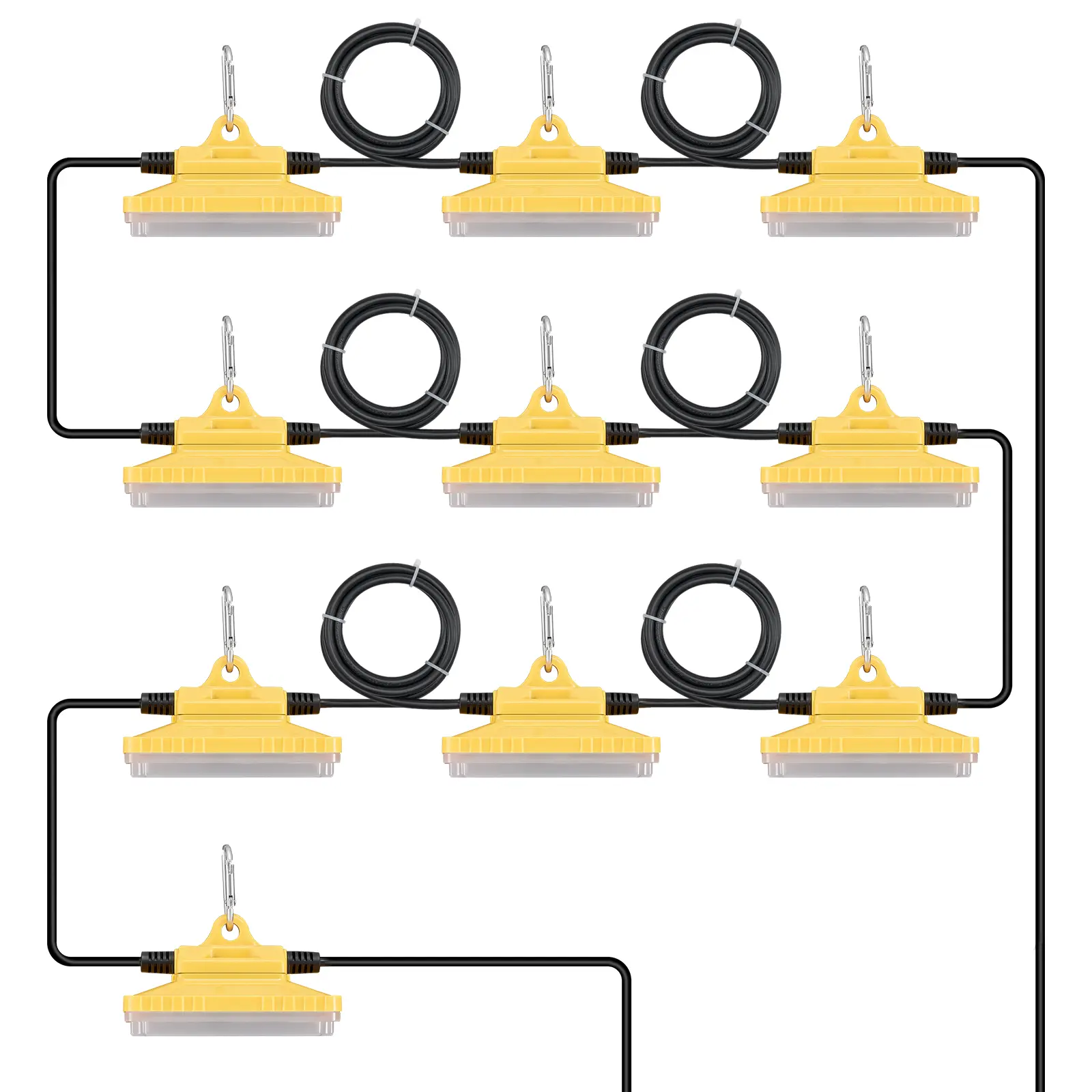 【Summerfinds】VEVOR 100FT Construction String Lights 150W 15000LM10PCs String Work Light5000-5500KIP65 Waterproofwith Hanging Hooksfor Construction SiteTemporary Lighting Indoor & OutdoorETL Listed, Led, 100Ft Overall Length, Led String Lights Outdoor