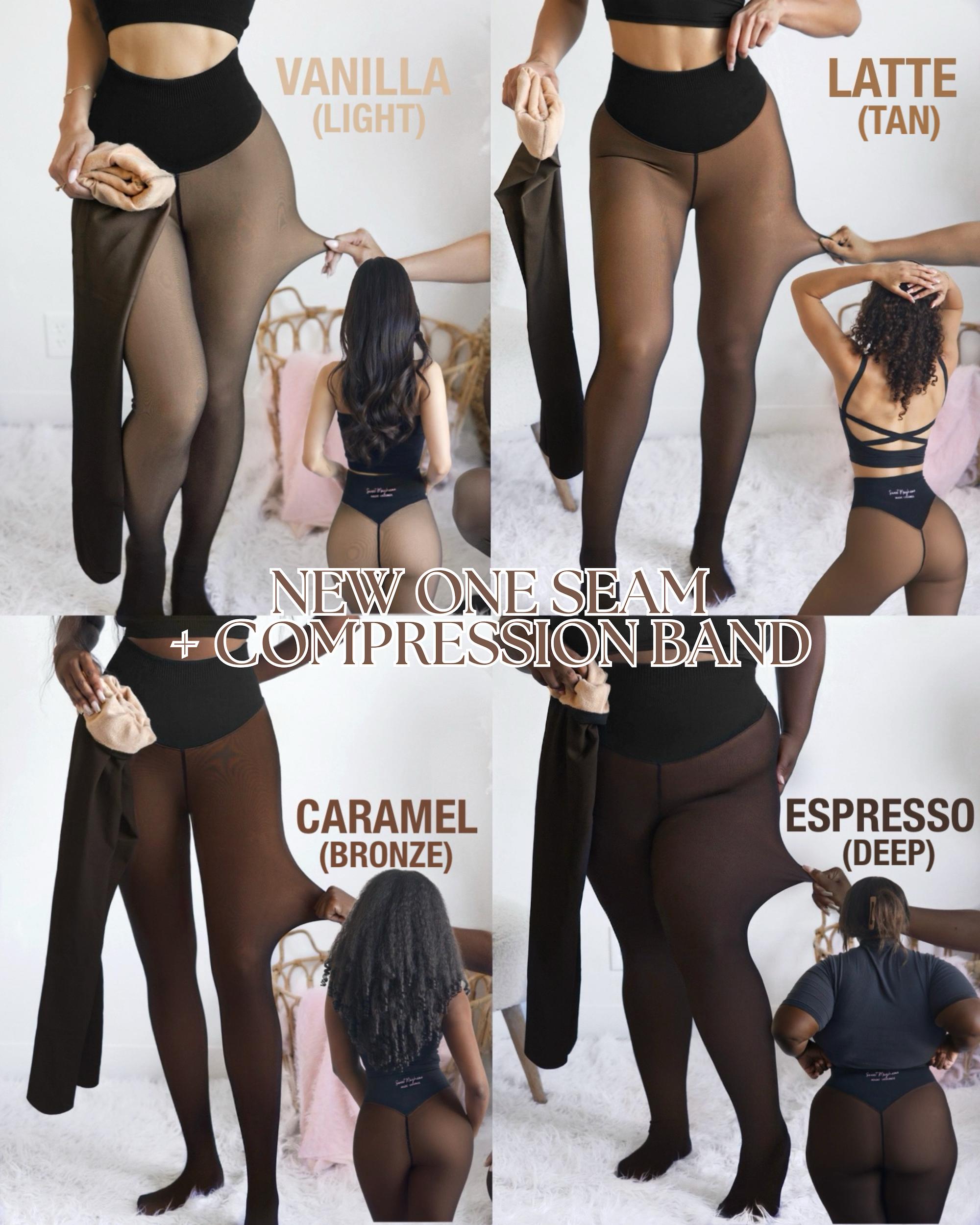 NEW COMPRESSION BAND & ONE SEAM OPTION! THE ORIGINAL MAGIC FLEECE LINED LEGGINGS - XXS TO 3XL - 4 SHADES - CLOSED FOOT - Fleece Tights Available in Plus Size and Light to Brown Fur