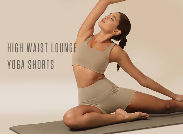 ODODOS ODCLOUD Women's High Waist Lounge Yoga Shorts with Pockets, Buttery Soft Biker Shorts