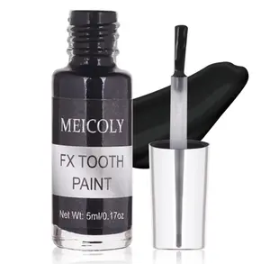 MEICOLY Black Tooth Paint,Black Out Tooth,Tooth Blackout,Rotten Decayed Cruddy Missing Teeth Makeup,Professional Cosplay Teeth,Temporary Teeth Paint for Halloween SFX Special Effects Makeup,Dry Fast