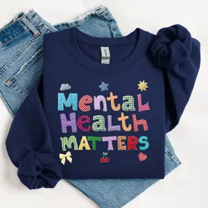 Patchwork Mental Health Matters Sweatshirt, School Counselor Shirt, Counselor Gift, Back to School Counselor Gift, Teacher Appreciation Gift