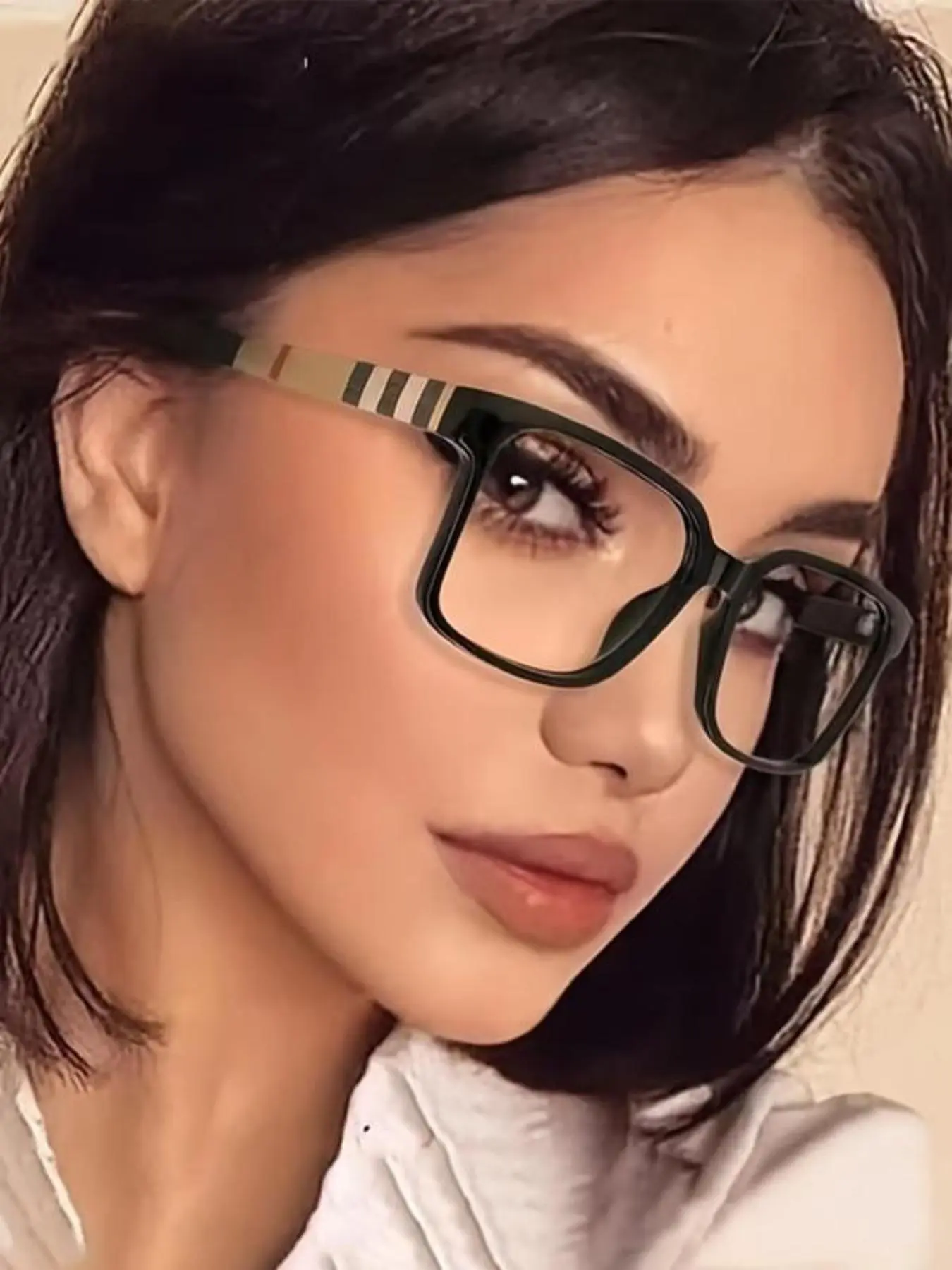 Vintage Square Frame Eyeglasses, Fashion Clear Lens Eyeglasses for Women & Girls, Perfect for Daily Wear, Students Daily Wear