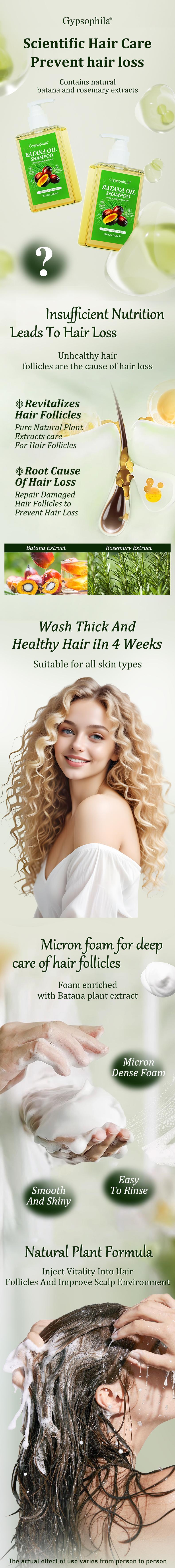 Gypsophila Batana Oil Shampoo -Promote Hair Growth,Strengthening,& Cleansing 10.14 0z (300ml) withNatural Extract for Healthy Hair Haircare Daily Repair Gentle Cleanser Gypsophila Batana Oil Shampoo -Promote Hair Growth,Strengthening,& Cleansing 10.14 0z (300ml) withNatural Extract for Healthy Hair Haircare Daily Repair Gentle Cleanser