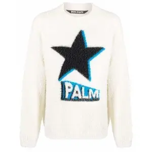 Palm Angels Rockstar knitted jumper white