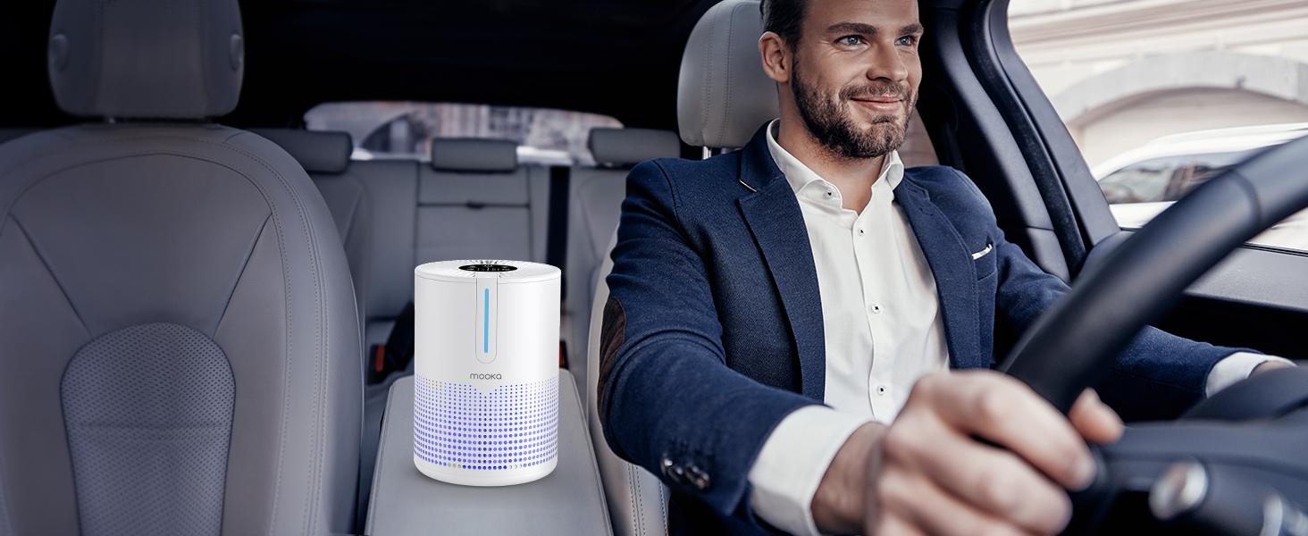 [Live] MOOKA Air Purifier 2 Packs for Home Bedroom Apartment Office Car RV H13 True HEPA Filter USB Portable Covers Up to 300 Ft² Allergies Pets Smoke Dust Fragrance Sponge Night Light,Gift