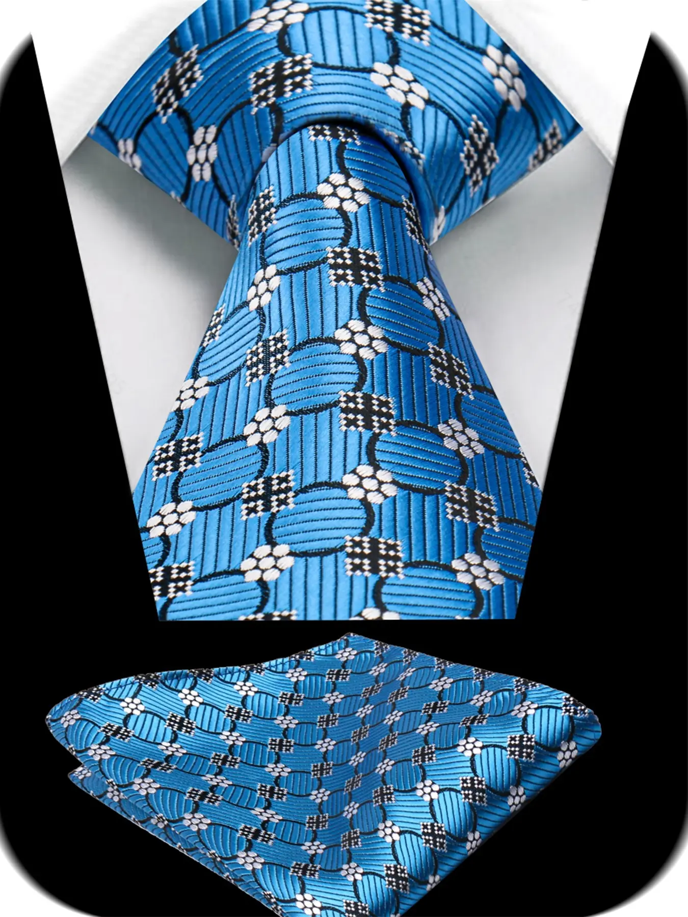 Men's Fashion Striped Print Tie Design Set, 2-Piece Necktie and Handkerchief Set, Business Daily Wedding Party Wear, Stylish Accessory for Men