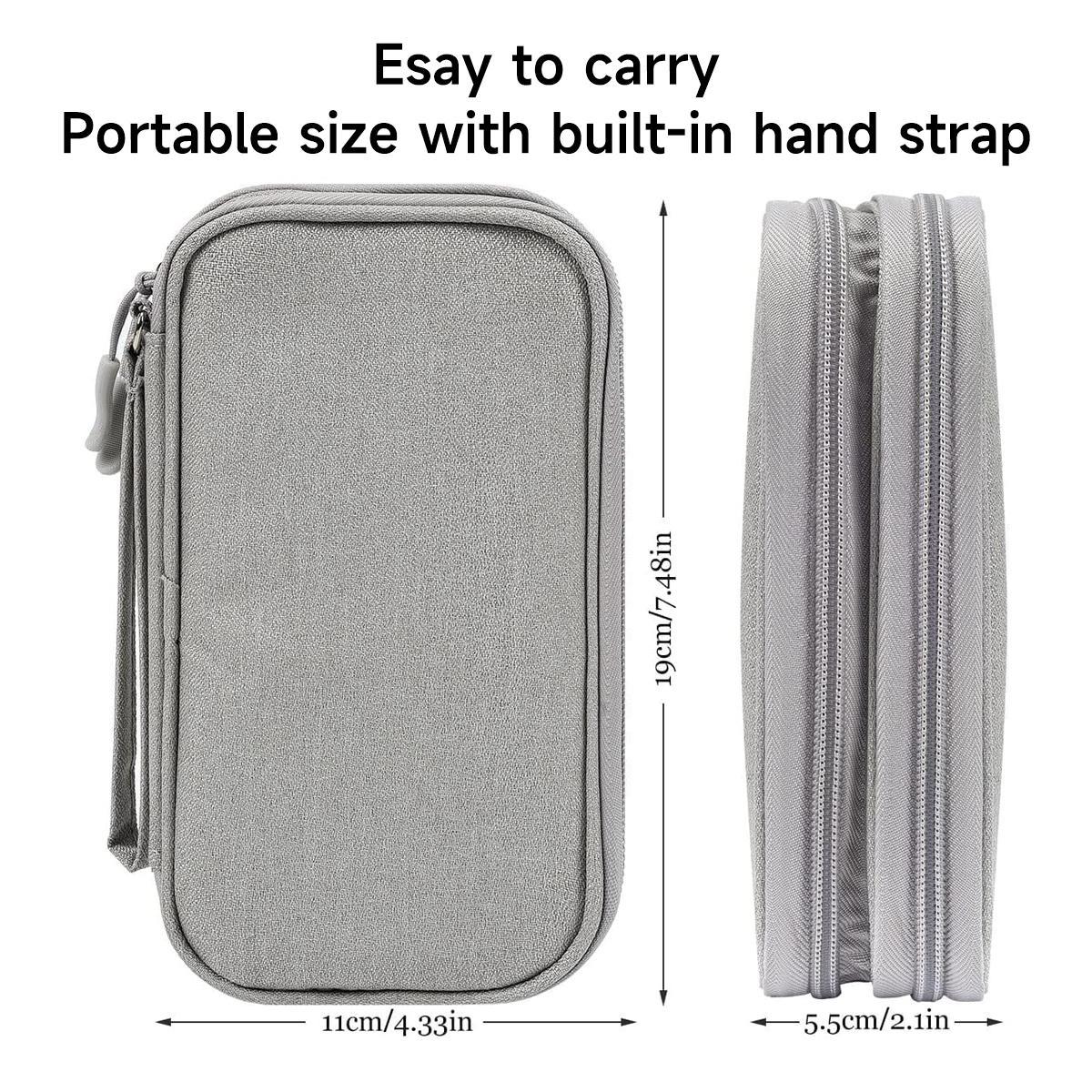 Travel Cable Organizer Pouch Electronic Accessories Carry Case Portable Waterproof Double Layers All-in-One Storage Bag for Cord, Charger,Phone,Earphone,Travel Essentials