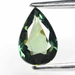 0.72ct ETW Green Sapphire Gemstone - Unheated - Pear Cut