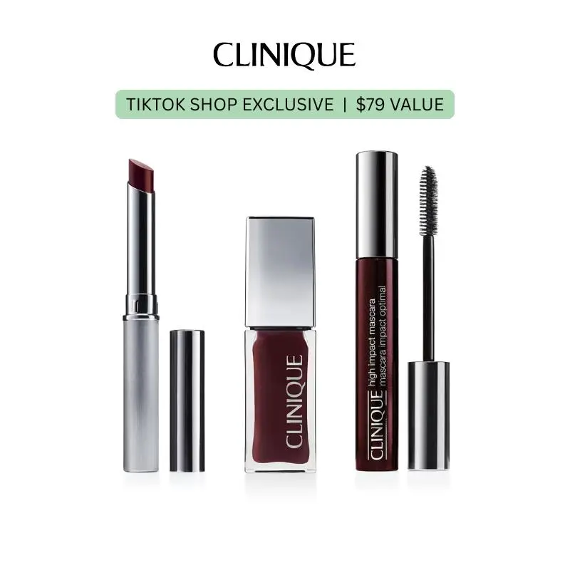 [Clinique] Black Honey Trio - Almost Lipstick + Lip & Cheek Oil + High Impact Mascara | Makeup Set | Safe For Sensitive Eyes | Ophthalmologist Tested | Conditions Lips + Gives Cheeks a Natural, Dewy Flush | Lightweight
