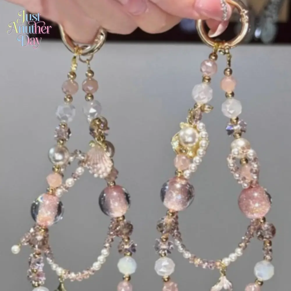 Luxury Alloy Peacock Phone Chain, Gold Foil Beaded Handmade Phone Strap, Premium DIY Creative Phone Accessory