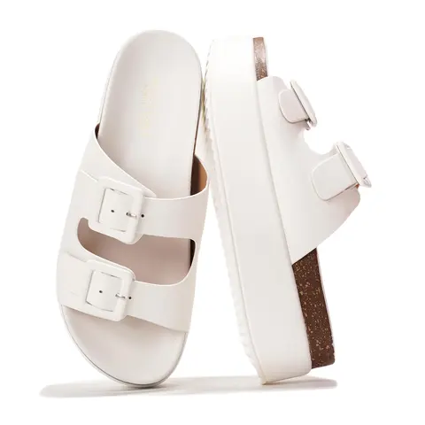 Project Cloud Women's Wedge Platform Sandals | Eco-Leather Casual Summer Walking Footwear | Memory Foam Insole | Non-Slip – Softy
