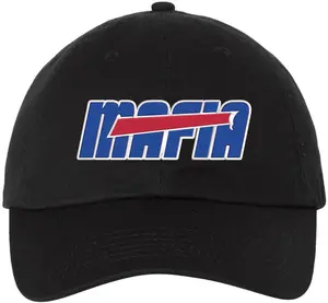 Buffalo Mafia Embroidered Dad Hat | New York Football Fan Adjustable Logo 100% Cotton Baseball Cap with Buckle Closure