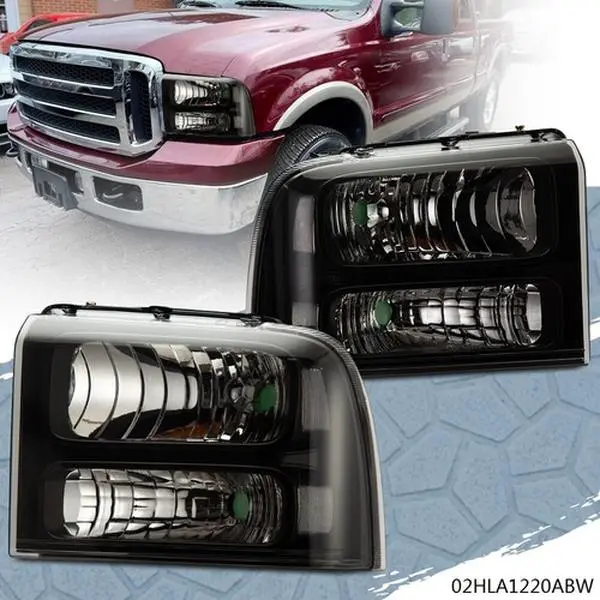 CROSSDESIGN LED Headlamp Bulbs Pair Set - Car Exterior Upgrade, Plug-N-Play Bolt-On LED Car Lights, Aftermarket Headlight Assemblies for 2005-2007 Ford F250, F350, F450, F550 Super Duty