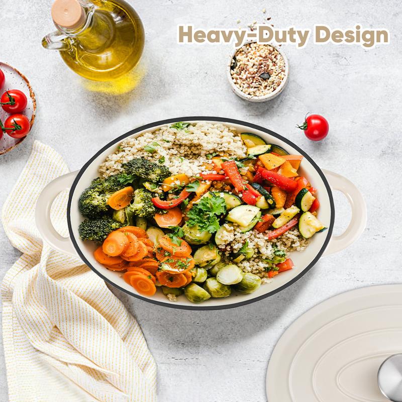 4.5 QT Enameled Oval Dutch Oven Pot with Lid and Dual Handles, Cast Iron Dutch Oven for Cooking, Bread Baking, Non-stick Enamel Coated Cookware
