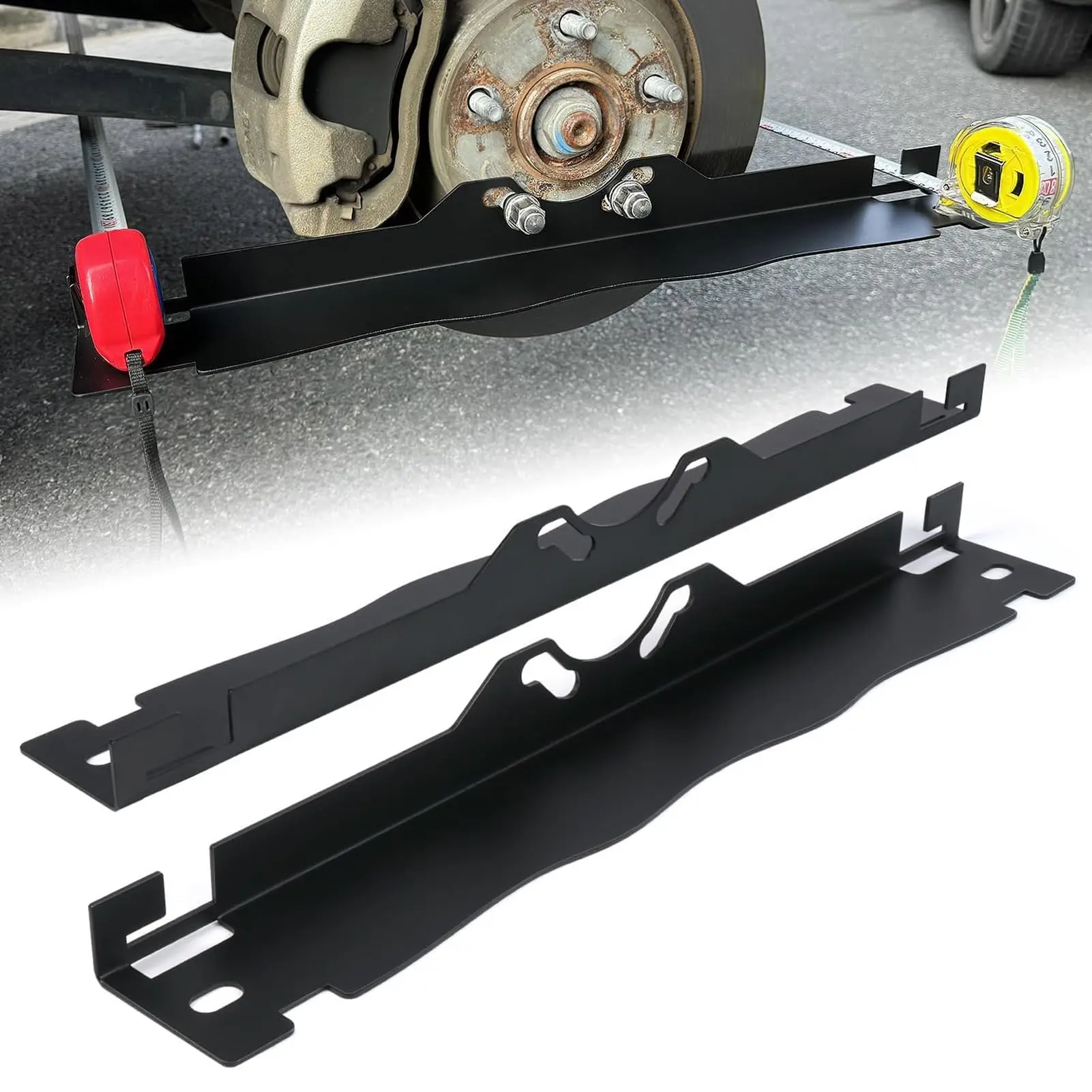 Wheel Alignment Tool with Tape Measures,Heavy Duty Toe Alignment Tool Plates,Car Front End Alignment Tool, Fast & Accurate Car Alignment Tool Kit (Black),Automotive Maintenance Tools Tire Tools