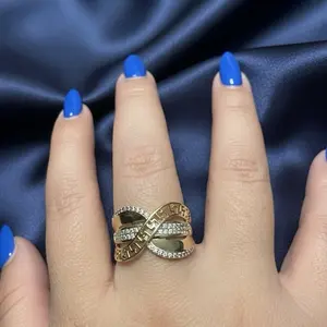 Beautiful Ring Size 7 8y 9 Elegant Gold-Tone Open Design for Women's Fashion Accessories