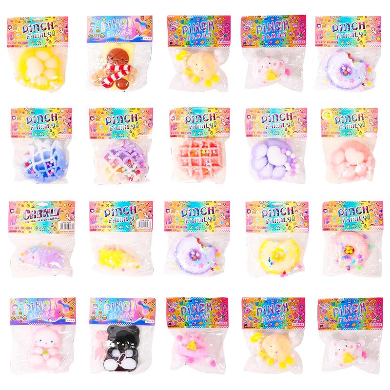 Squishy Squeeze Toys Cute Cat Paw and Animal Themed Fidget Collection Fake Food Stress Relief Toys Perfect Gift for Birthday Christmas Halloween