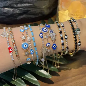 Loveden Evil Eyes Bracelet For Women Evil Eyes Hamsa Double Layer Combanation Hypoallergenic Charm Jewelry Birthday Gift