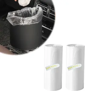 2 PCS Car Trash Bags (60 Counts), Elastic Transparent Mini Garbage Bags, Waterproof Waste Disposal Bags Trash Can Liner Refills for Car Home Office Desktop, Car Accessories