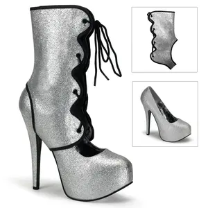 Women's Classic Platform Heel Boots, Elegant Footwear, Teeze-31G
