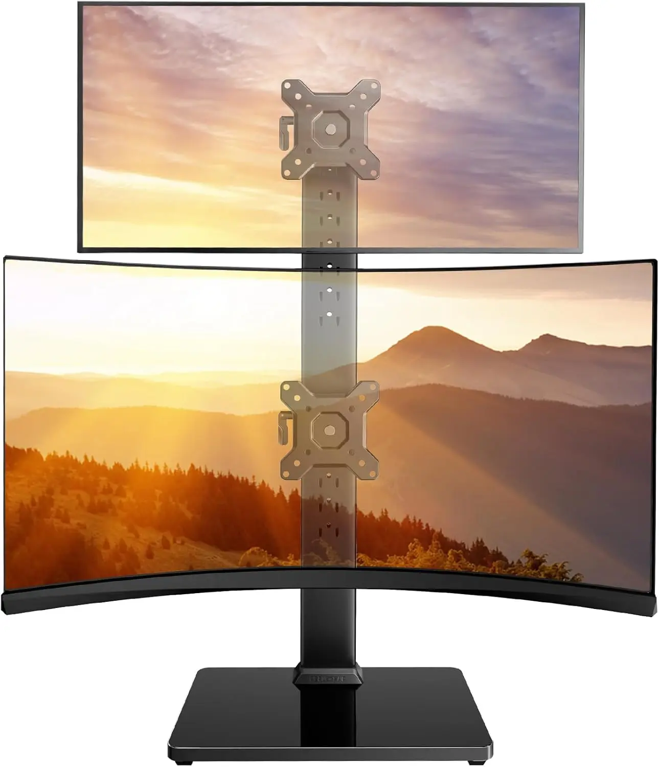 Dual Vertical Monitor Stand for 13-40 Inch Monitors, Adjustable Gaming Monitor Stand with 360° Rotation, 13 Height Positions, Fits Max VESA 100x100mm