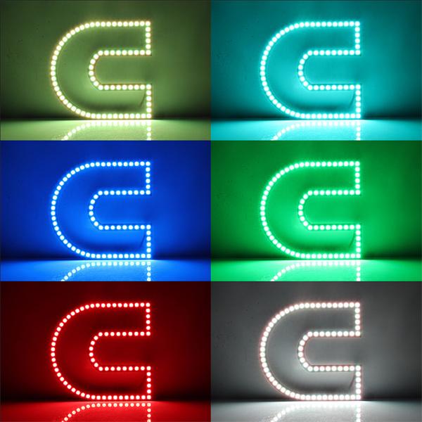 1PC RGB C Ring Illuminated Super Bright 3030-SMD LED Front Grill Emblem Light For Dodge Ram 1500 2500 3500 For Toyota 2024+ Land Cruiser J250