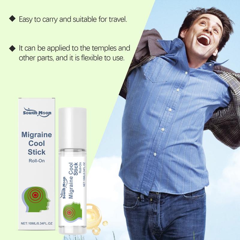 【Buy 1 Get 1 Free】Migraine Stick Rollon - Fast Cooling Comfort for Your Head. Aromatherapy with Peppermint & Other Essential Oils.