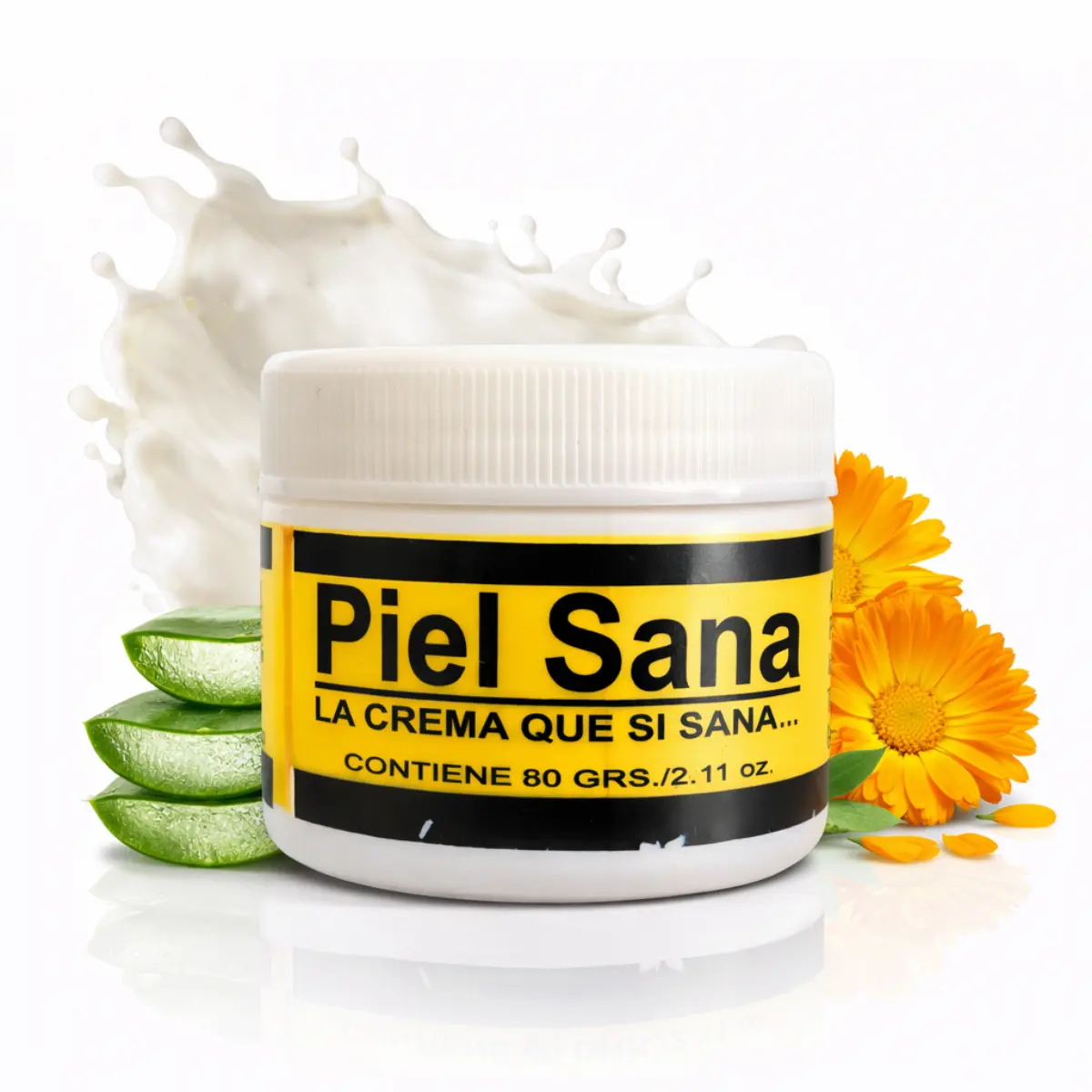 New Piel Sana Herbal Repair Moisturizer Cream 60g (2.11oz) - Calendula & Aloe, Daily Smooth Hydrate Formula for Healthy Skin, Skin Repair, Nourishing, Combination, Dry, Firming/Lifting, Non-Toxic