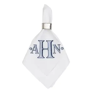 Embroidered Napkins with Ryan Three Letter Monogram