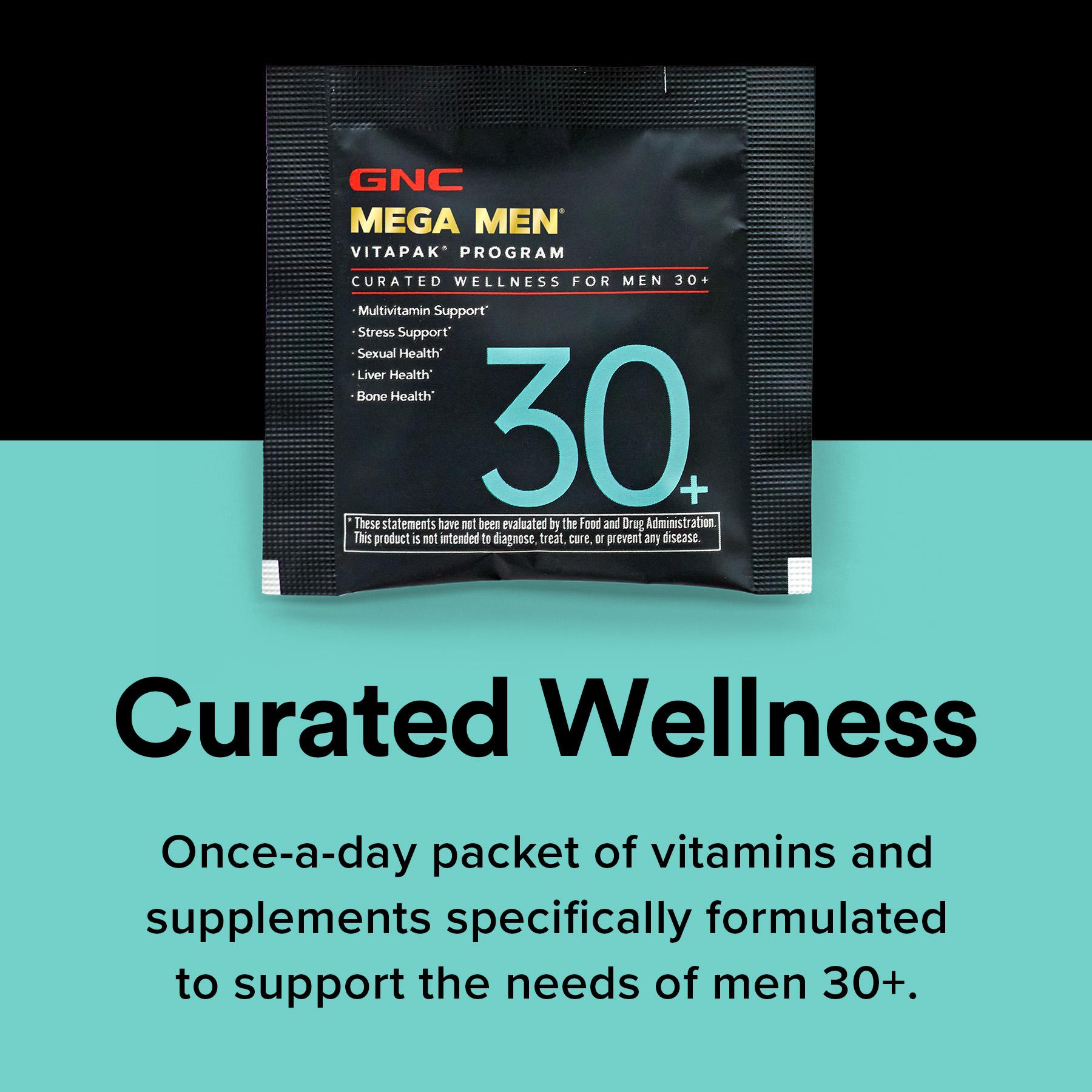 GNC 3-Pack Bundle: Mega Men's 30+ Vitapak, 90 day supply, Stress & Bone Support, 30 Count, Healthcare, overall Wellness, Dietary Supplement, Stock Up GNC 3-Pack Bundle: Mega Men's 30+ Vitapak, 90 day supply, Stress & Bone Support, 30 Count, Healthcare, overall Wellness, Dietary Supplement, Stock Up