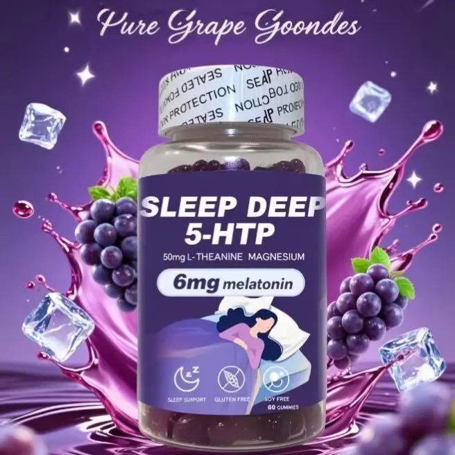 POWERBIRTH — Sleep aid supplement, melatonin gummies, 5 mg melatonin gummies, sleep gummies with L-theanine, natural grape flavor, helps you fall asleep, soy-free, gluten-free, vegan