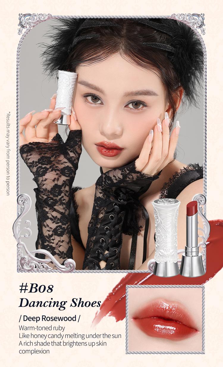 Flower Knows Swan Ballet Collection Shine Lipstick, Elegant Design with Jojoba Oil for Hydration & Moisture, Glossy Finish, Long Lasting Transfer Proof, #Summervibes