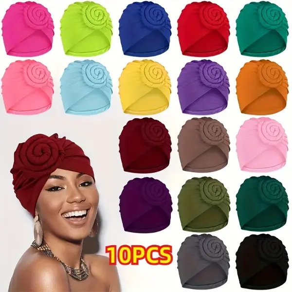 Women's 10-Pcs Knotted Headbands - Plain Twisted Knot Metal Elastic Stretch Hair Bands, Assorted Solid Color Daily Accessories for Women, Knotted Headband, Headbands For Women