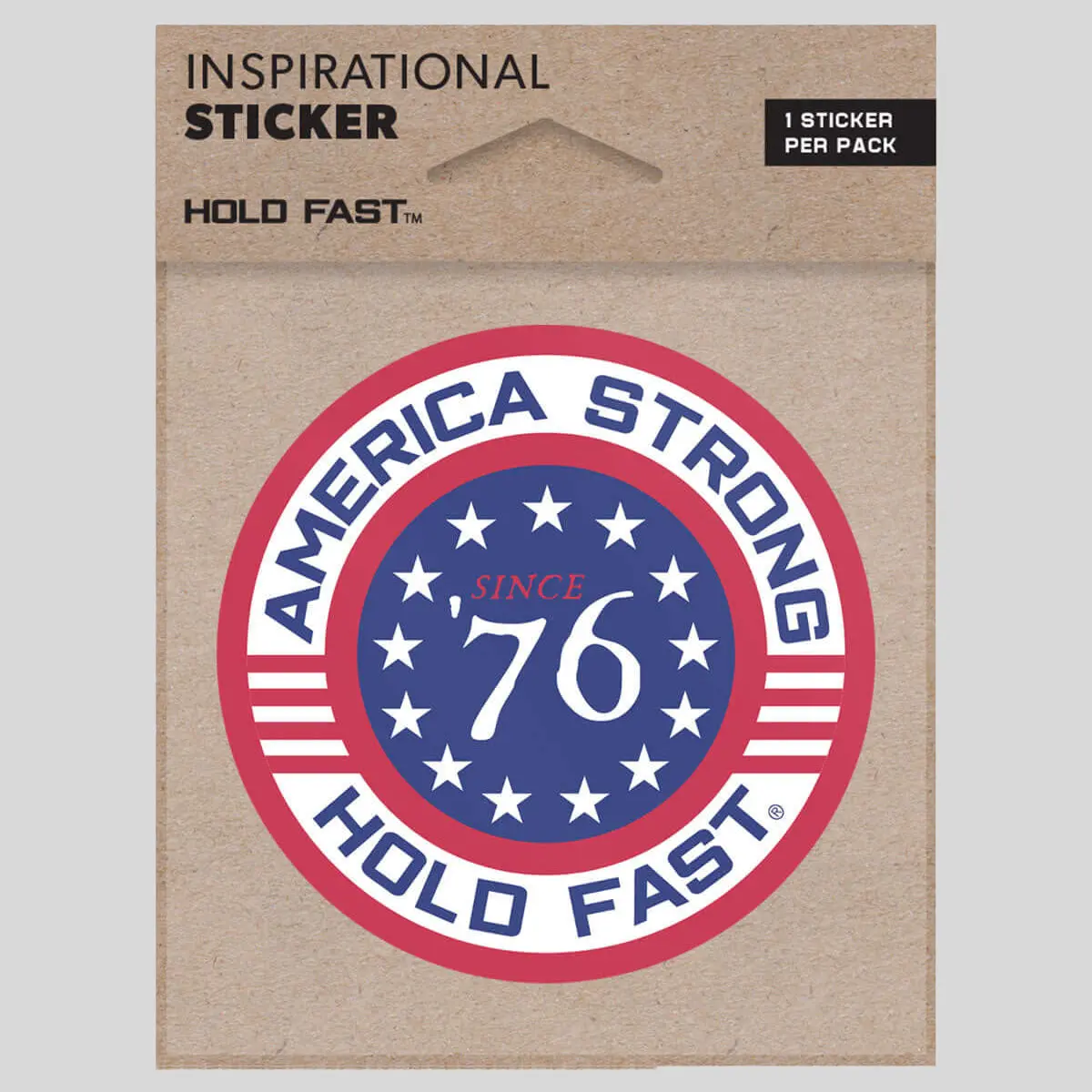 HOLD FAST America Strong Classic Unisex Adhesive Sticker - 1 Sticker, 3.75"x3.75" 100% Laminated Vinyl, US/Nation Pride Patriotism-Inspiring for Scrapbooking & Stamping, DIY Toys
