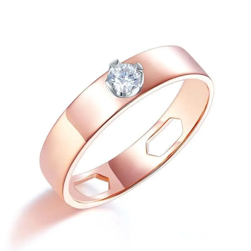 14K Rose Gold Ring Natural Diamond Option