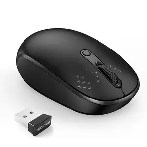 TECKNET Wireless Mouse, 2.4G Quiet Computer Mouse with USB Receiver, 4 Buttons Portable Cordless Mice for Chromebook, Laptop, PC, Mac, 800/1200/1600 DPI