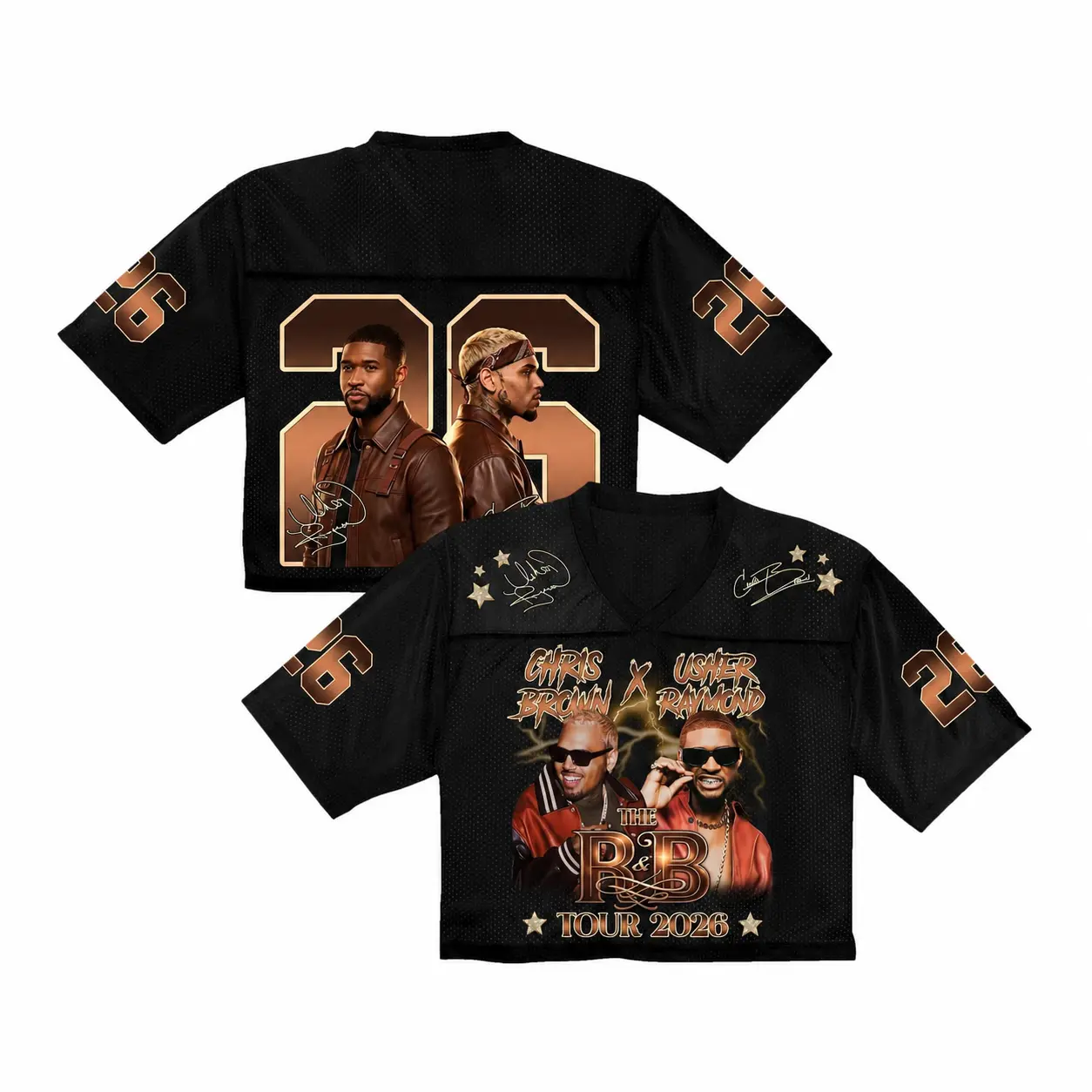 Retro R&B Legends Graphic Streetwear Top - Y2K Oversized V-Neck Mesh Fashion Tee, Premium Breathable Double-Sided Urban Music Concert Outfit, Trendy Daily Casual Shirt