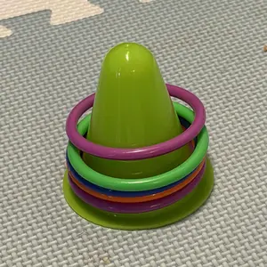 Interactive Rabbit Toy, Durable Plastic Ice Cream Tub With Colorful Rings Toy, Batteryless Chew Toy For Boredom Relief Of Bunny And Guinea Pig