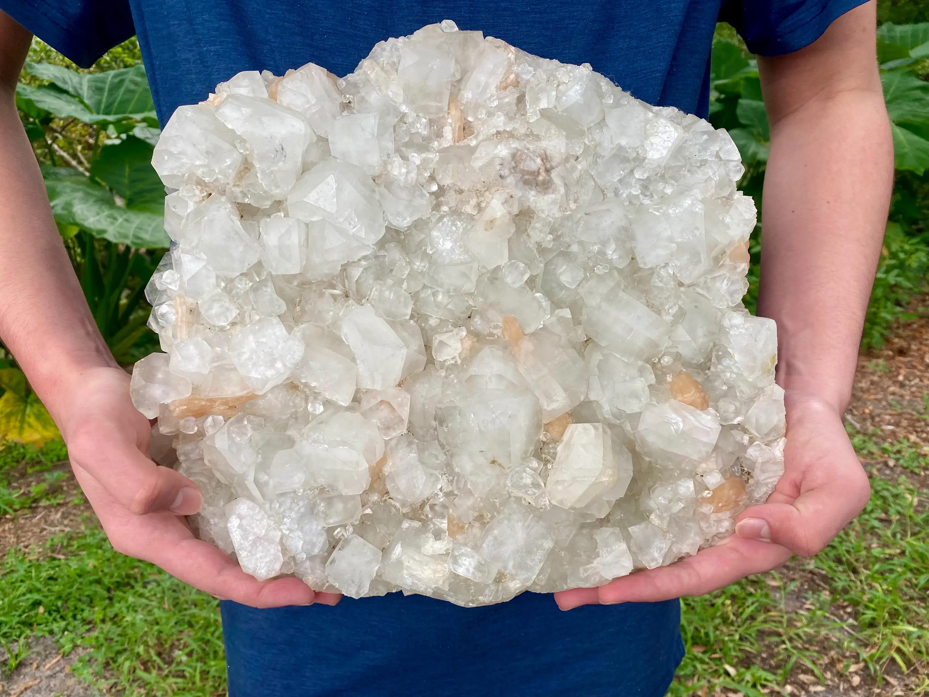 Rare Apophyllite Crystal Cluster with stilbite inclusions, Unique specimen worthy of being displayed anywhere.