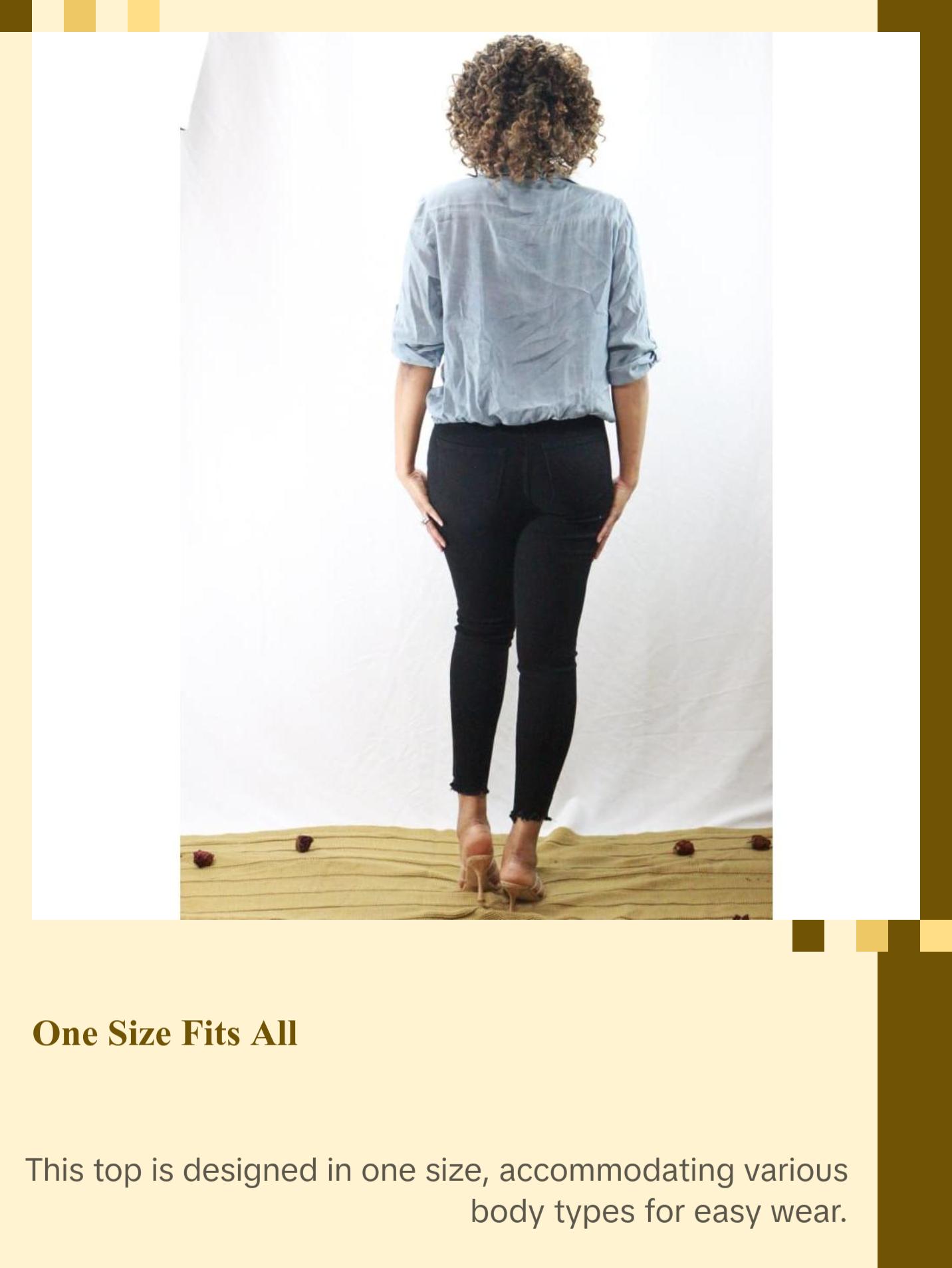 Star open collar button down Italian top