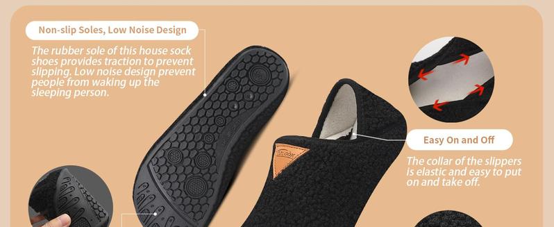 Cozy Furry Indoor House Slippers Unisex - Slip-on Barefoot Design, Comfy Soft Warm Non-Slip Shoes Ideal for Home Bedroom Relaxation Travel Yoga Activities Socks Footwear