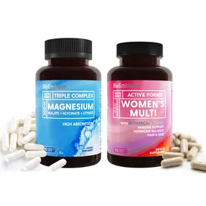 BioEmblem Triple Magnesium Complex 300mg & Women's Multivitamin with 21 Key Nutrients for Diet & Fitness BioEmblem Triple Magnesium Complex 300mg & Women's Multivitamin with 21 Key Nutrients for Diet & Fitness