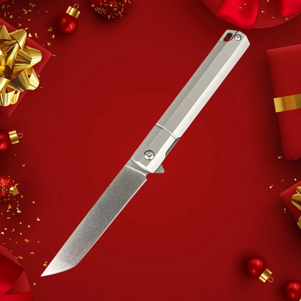 [Sandvik] 12C27N Stainless Steel V-Mouth Flat Grinding Fruit Knife, Stone Washed Blade, Daily Necessities