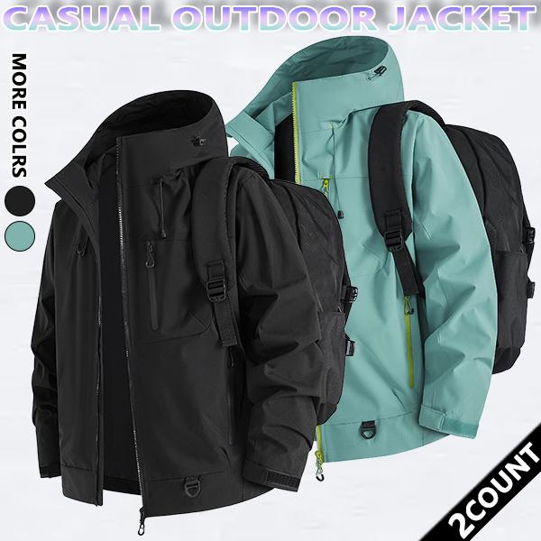 Autumn and Winter hooded casual men's Outdoor Jackets,  Windproof and wear-resistant color-blocked jacket, couples' style winter coat, outerwear top.