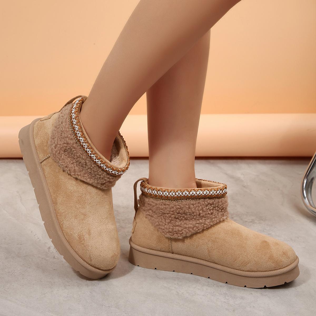 Mysoft Women's Simple Warm Snow Boots, Winter Outdoor Shoe, Womensfashion Footwear, Cozy Boots for Women, Perfect Valentine's Day Gift  Walking Shoes  Girl