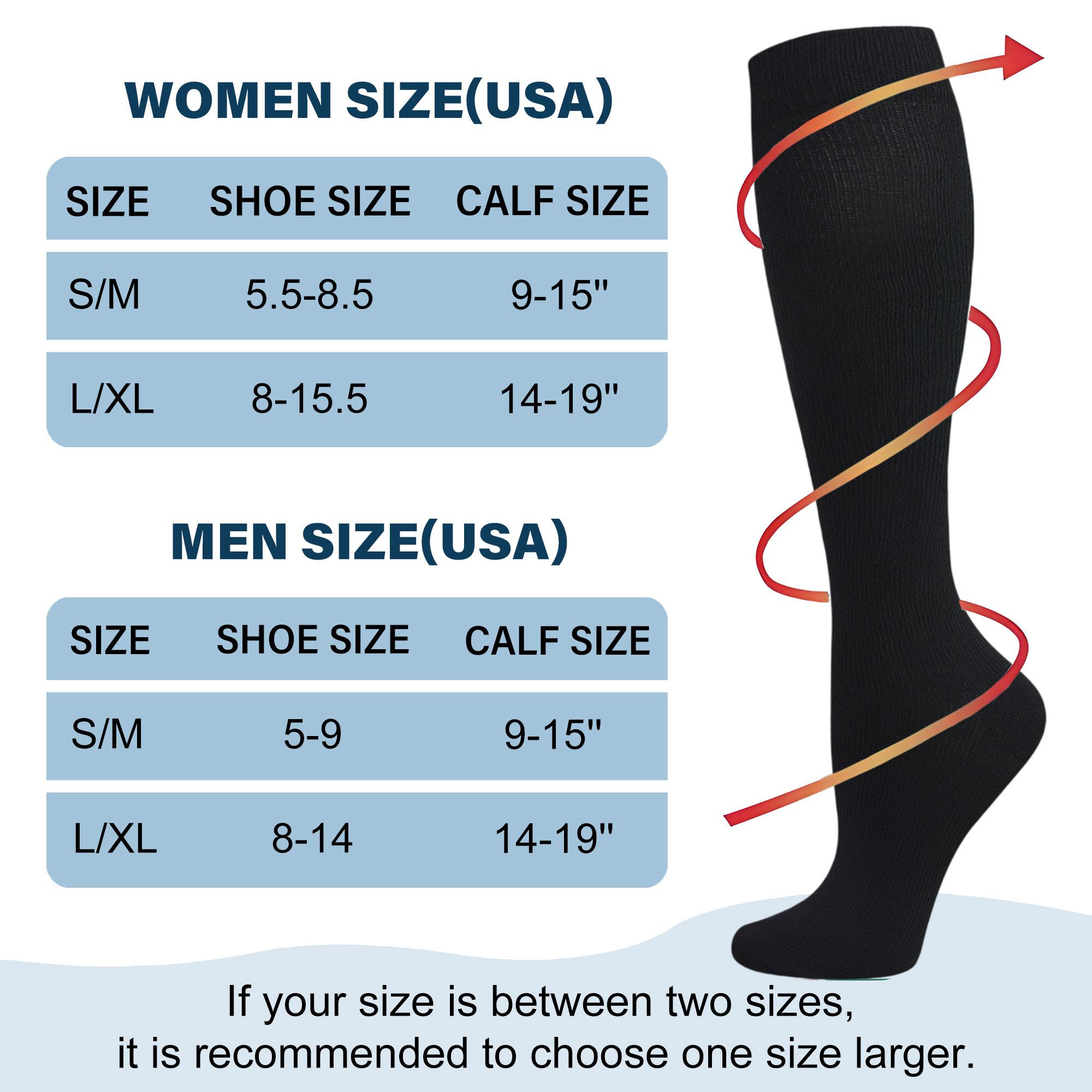 ISUNIE 6 Pairs Compression Socks for Women & Men, 15–20 mmHg Knee-High Support, Lightweight & Breathable, Ideal for Running, Cycling & All-Day Wear