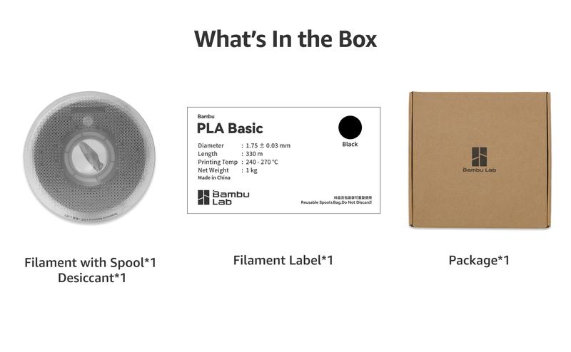 Bambu Lab PLA Basic 3D Printer Filament, New Colors Arrivals! 1.75mm PLA 3D Printing Filament Dimensional Accuracy +/- 0.03 mm, Fast Printing RFID PLA, No Warping & Tangling, 3D Print Material with Reusable 1kg Spool