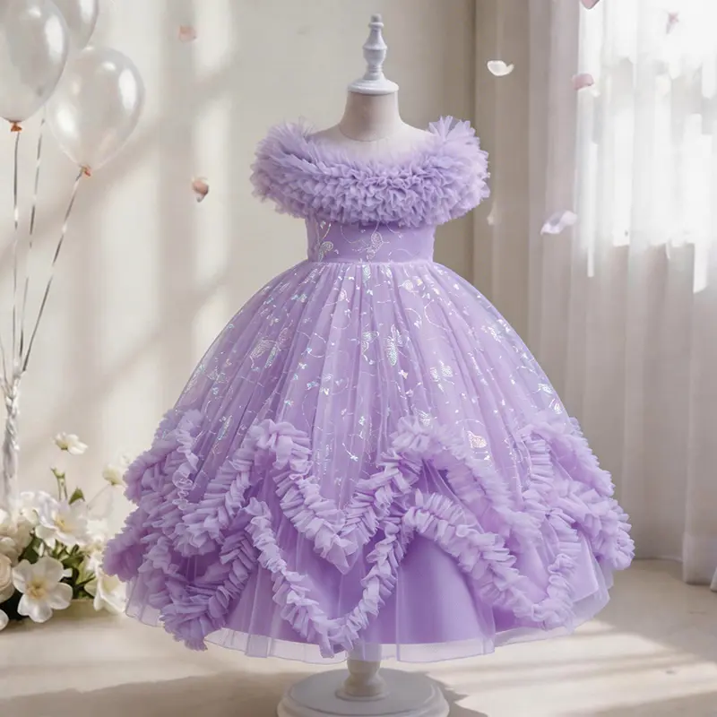 slim fit dress slacks Mia Belle Girls Light Pink Sequin Tiered Tulle Dress