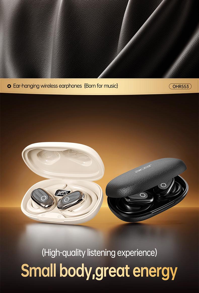 Acer OHR553 Wireless Open-Ear Headphone, Fashionable Earbuds, Wireless Gaming Earphones, HIFI Sound Quality Music Headset for Gaming Travel Sports Built-in Mic, Electronic Audio & Video Black